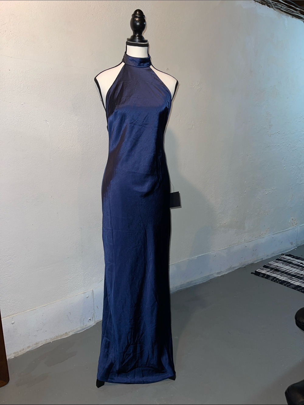 Lulus Satin Backless Halter Maxi Dress